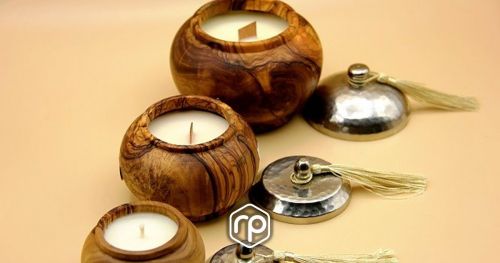 Wood and copper scented candles box by Le Monde de Divine