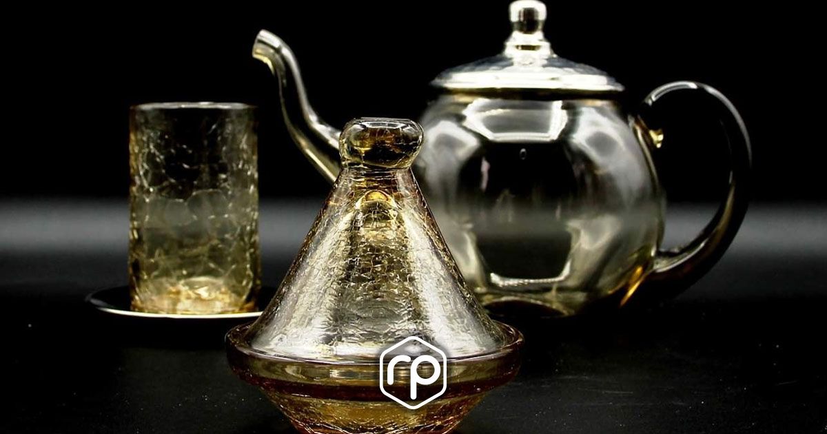 Service thé en verre soufflé craquelé by Le Monde de Divine